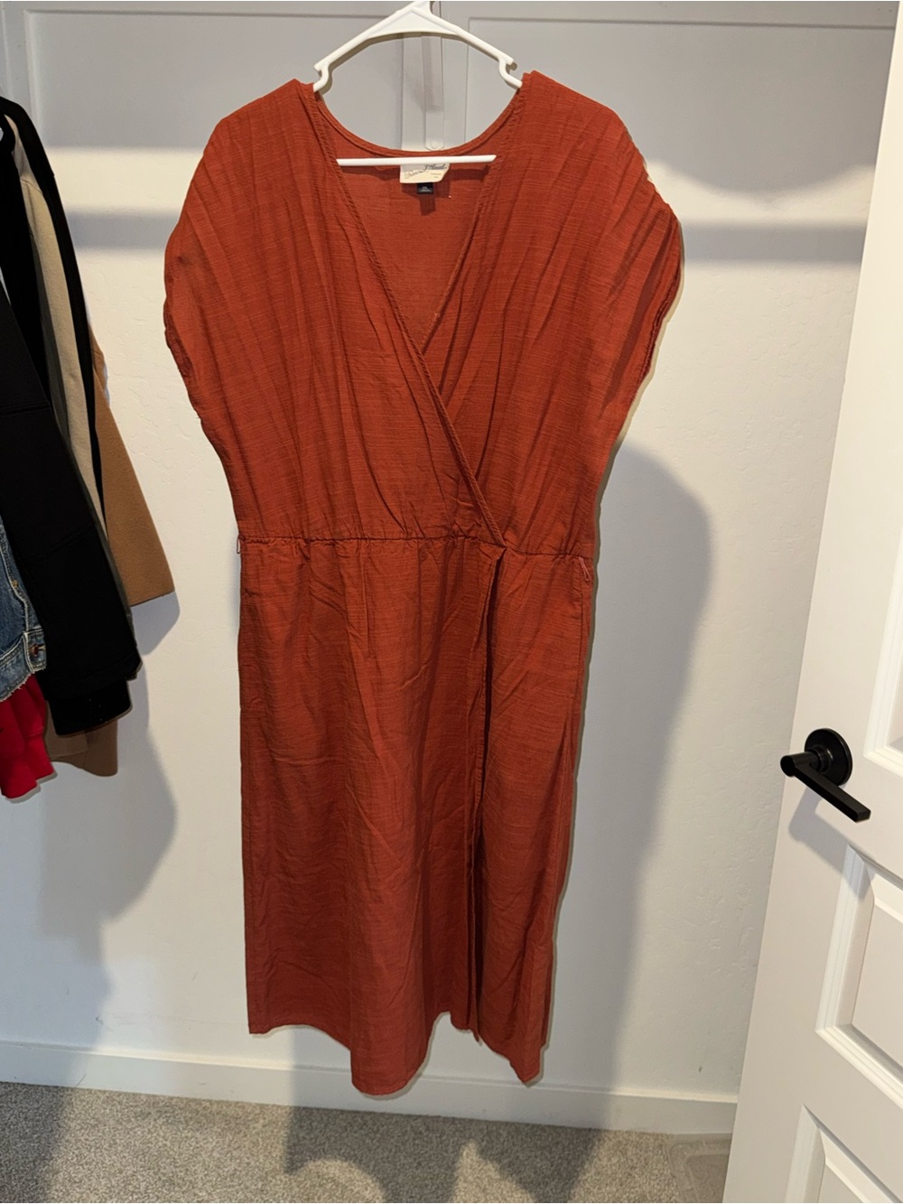 Universal Thread Rust Wrap Midi Dress - Picture 2 of 5